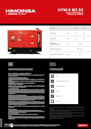 Grupos electrógenos diesel HIMOINSA HYW-9 M5 S5