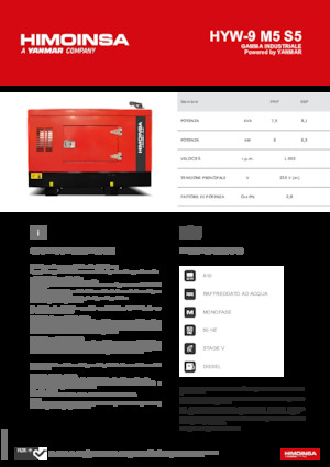 Grupos electrógenos diesel HIMOINSA HYW-9 M5 S5