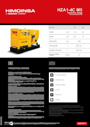 Grupos electrógenos diesel HIMOINSA HZA1-4C M5