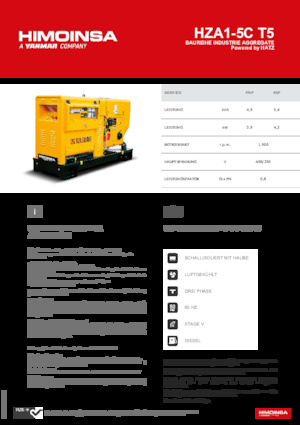 Grupos electrógenos diesel HIMOINSA HZA1-5C T5