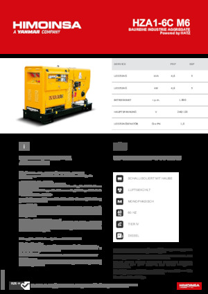Grupos electrógenos diesel HIMOINSA HZA1-6C M6