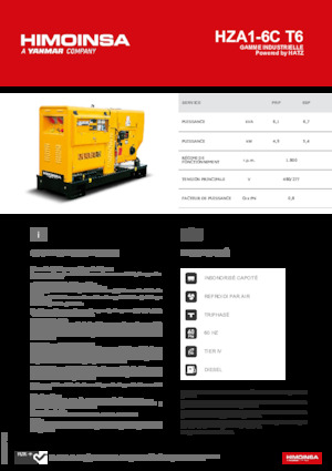 Grupos electrógenos diesel HIMOINSA HZA1-6C T6