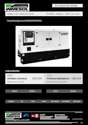 Grupos electrógenos diesel INMESOL II-140