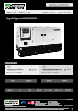 Grupos electrógenos diesel INMESOL IV-100
