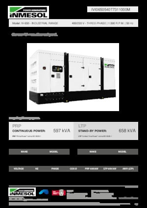 Grupos electrógenos diesel INMESOL IV-650