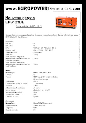 Grupos electrógenos diesel Europower New Boy EPS123DE (S)