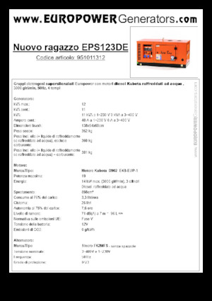 Grupos electrógenos diesel Europower New Boy EPS123DE (S)