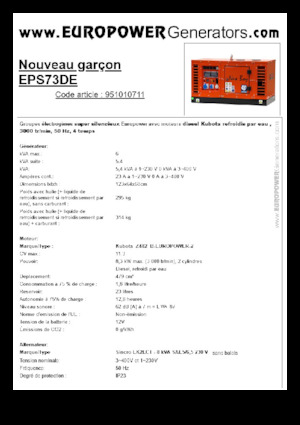 Grupos electrógenos diesel Europower New Boy EPS73DE (S)