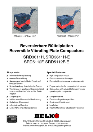 Planchas vibratorias reversibles Delko SRD 5112 F/-E
