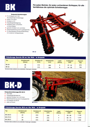 Gradas de disco -gancho Brix BK 250 D