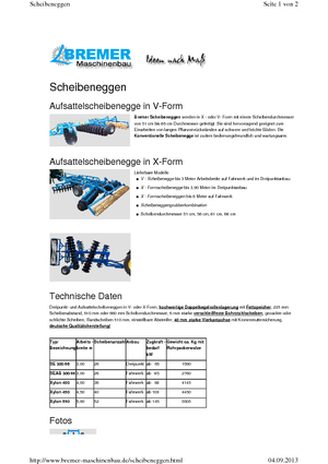 Gradas de disco -gancho Bremer Xylon 450