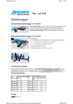 Gradas de disco -gancho Bremer Xylon 590