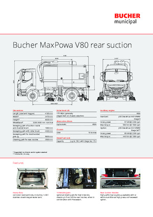 Camiones barredora duales Bucher-Schörling MaxPowa V80h rear suction