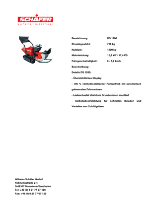 Dúmperes de orugas SCHÄFER DS 1200