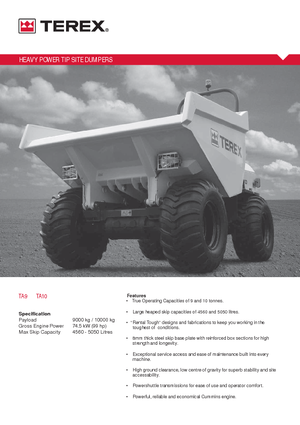 Dúmperes de ruedas Terex TA 9