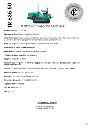Tractores agrículas de orugas Camisa TR 635.50