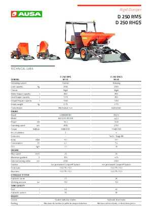Dúmperes de ruedas Ausa D 250 RHGS