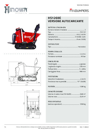 Dúmperes de orugas eléctricos Hinowa HS1203E