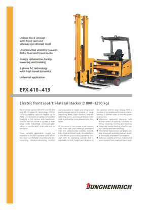 Carretillas elevadoras de carga lateral eléctricas Jungheinrich EFX 413