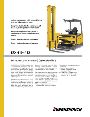 Carretillas elevadoras de carga lateral eléctricas Jungheinrich EFX 413