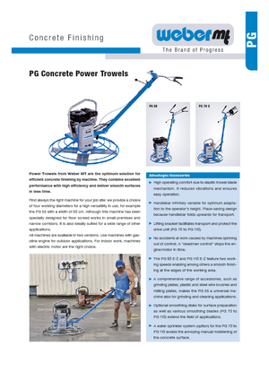 Allanadoras de operador a pie weber mt PG 70 E