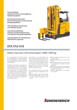 Carretillas elevadoras de carga lateral eléctricas Jungheinrich ETX 513