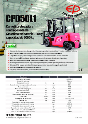 Carretillas elevadoras eléctricas EP CPD50L1