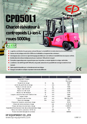 Carretillas elevadoras eléctricas EP CPD50L1