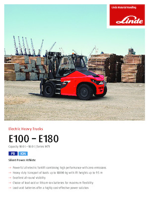 Carretillas elevadoras eléctricas Linde E180/600