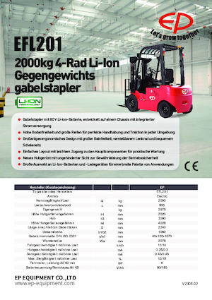 Carretillas elevadoras eléctricas EP EFL201