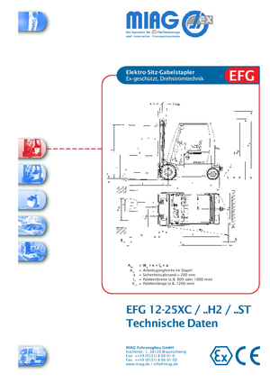 Carretillas elevadoras antidetonantes eléctricas Miag EFG 12 XC