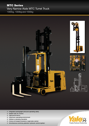 Carretillas elevadoras de carga lateral eléctricas Yale MTC15 SWB