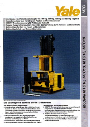 Carretillas elevadoras de carga lateral eléctricas Yale MTC 18