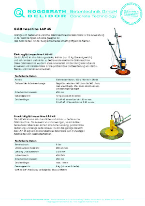 Allanadoras de operador a pie Belidor-Noggerath LAP 45