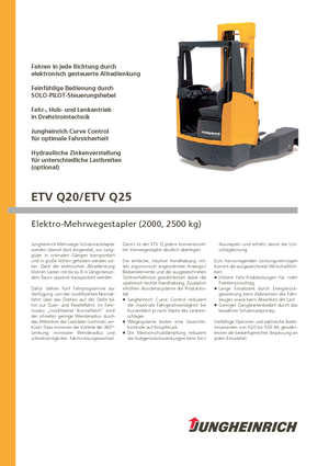 Carretillas elevadoras eléctricas Jungheinrich ETV Q20