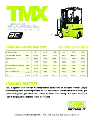 Carretillas elevadoras eléctricas Clark TMX 20 x