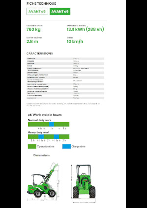 Cargadoras de ruedas eléctricas Avant Tecno e6