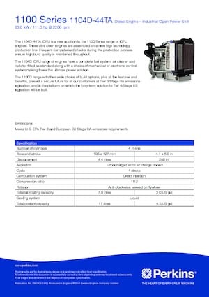 Motores Perkins 1104D-44TA