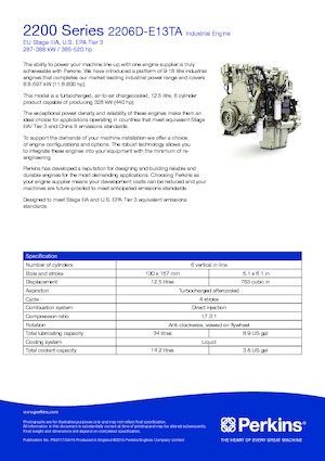 Motores Perkins 2206D-E13TA