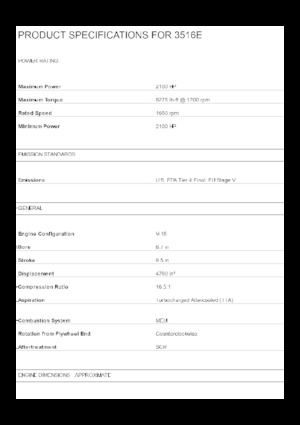 Motores Caterpillar 3516E