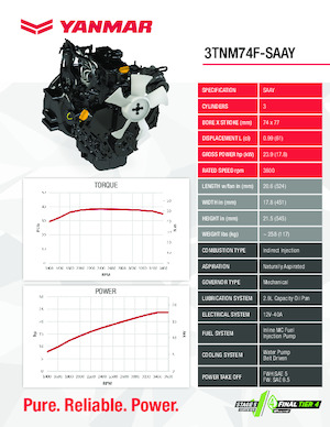 Motores Yanmar 3TNM74F-SAAY