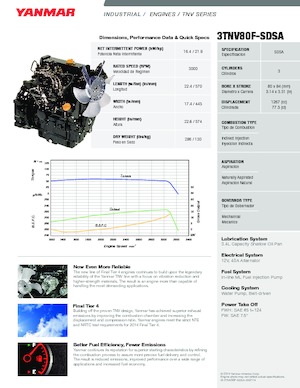 Motores Yanmar 3TNV80F-SDSA