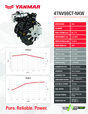 Motores Yanmar 4TNV98CT-NKW