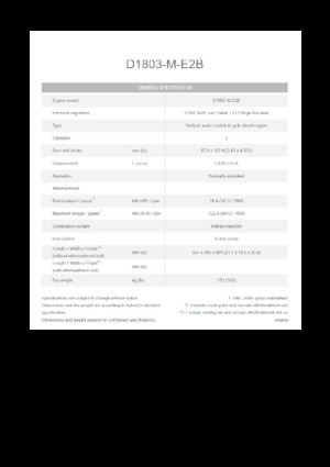 Motores Kubota D1803-M-E2B