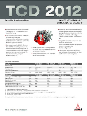 Motores Deutz TCD 2012 L4