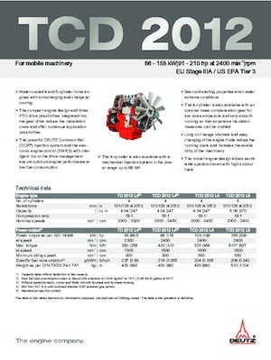 Motores Deutz TCD 2012 L4