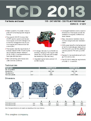 Motores Deutz TCD 2013 L6 4V