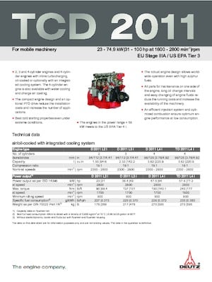 Motores Deutz TD 2011 L4 I