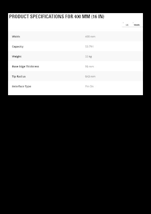 Cucharas de excavadoras Caterpillar 400 MM