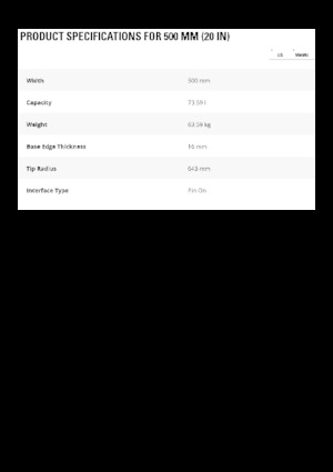 Cucharas de excavadoras Caterpillar 500 MM